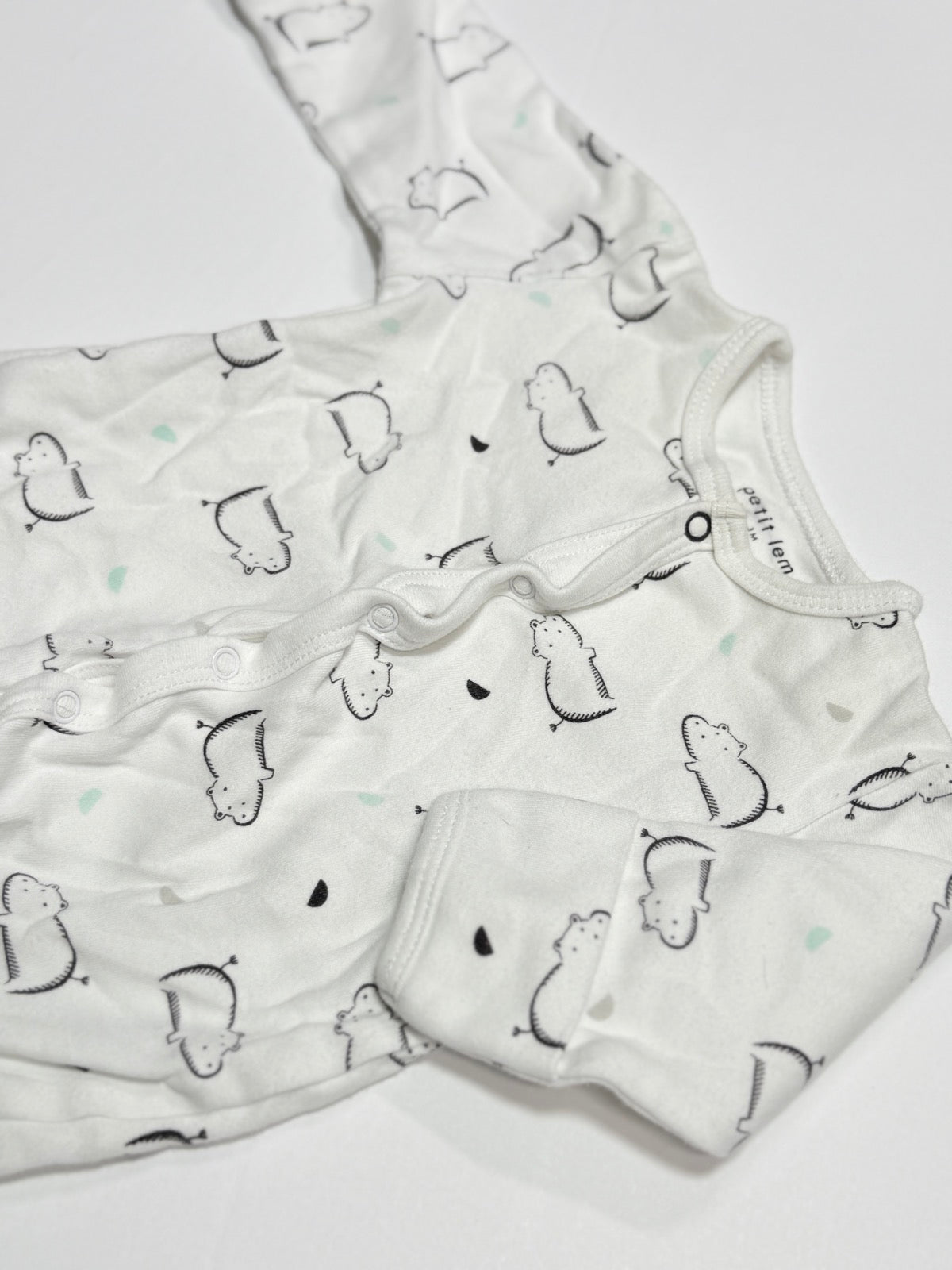 Petit Lem White Hippo Sleeper 3M