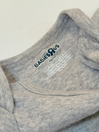 Babies R Us Gray Dinosaur Bodysuit Newborn