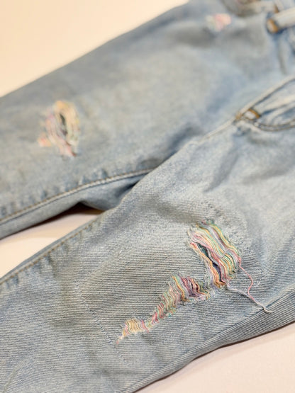 Baby Gap Colourful Thread Distressed Light Wash Jeans 12-18m