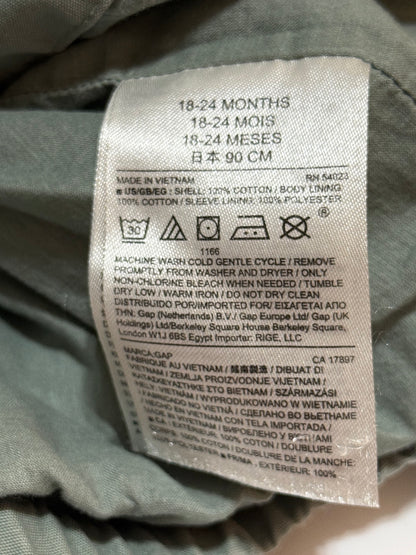 Baby Gap Olive Hooded Jacket 18 24m