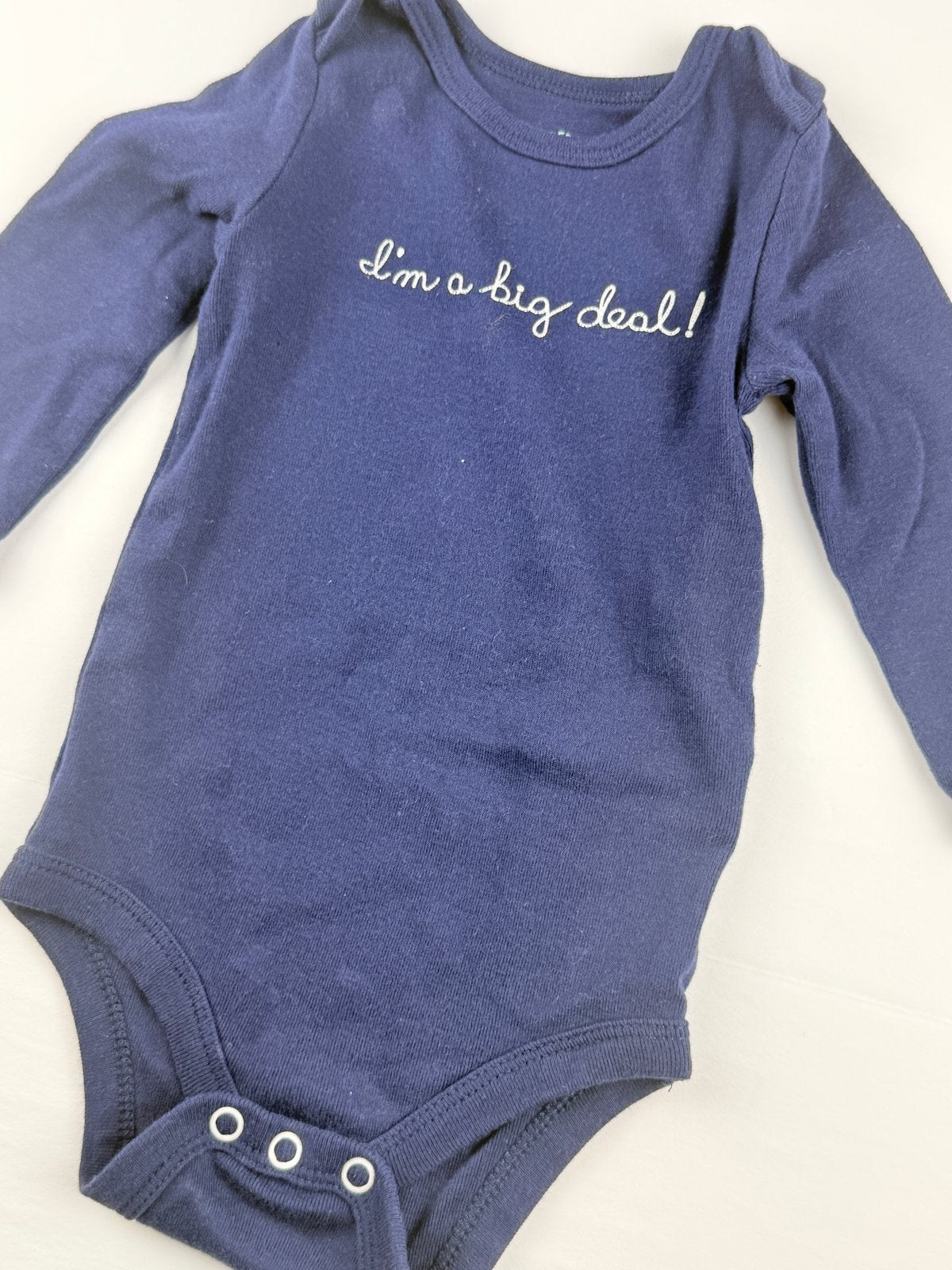 Joe Fresh I'm a Big Deal Navy Bodysuit 6-9M