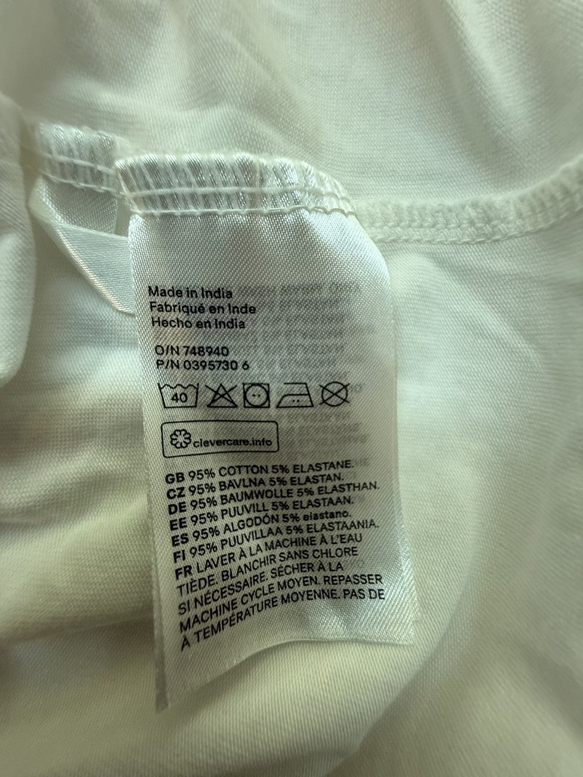 H&M White Turtleneck Long Sleeve Top 4-6Y