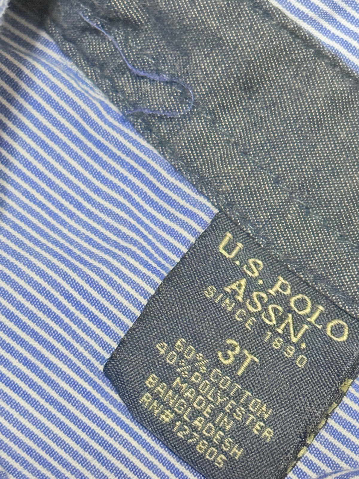 U.S. Polo Assn. Blue Striped Button Shirt 3T