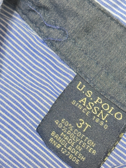 U.S. Polo Assn. Blue Striped Button Shirt 3T