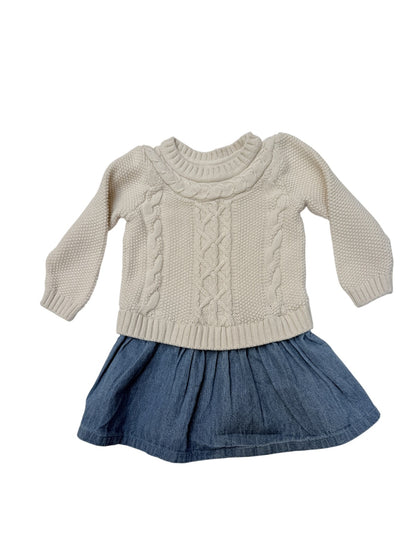 Gap Cable Knit Denim Dress 2T