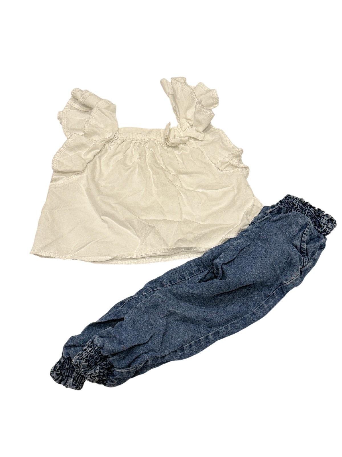 Habitual Girl Ruffle Top & Denim Jogger Set 24M
