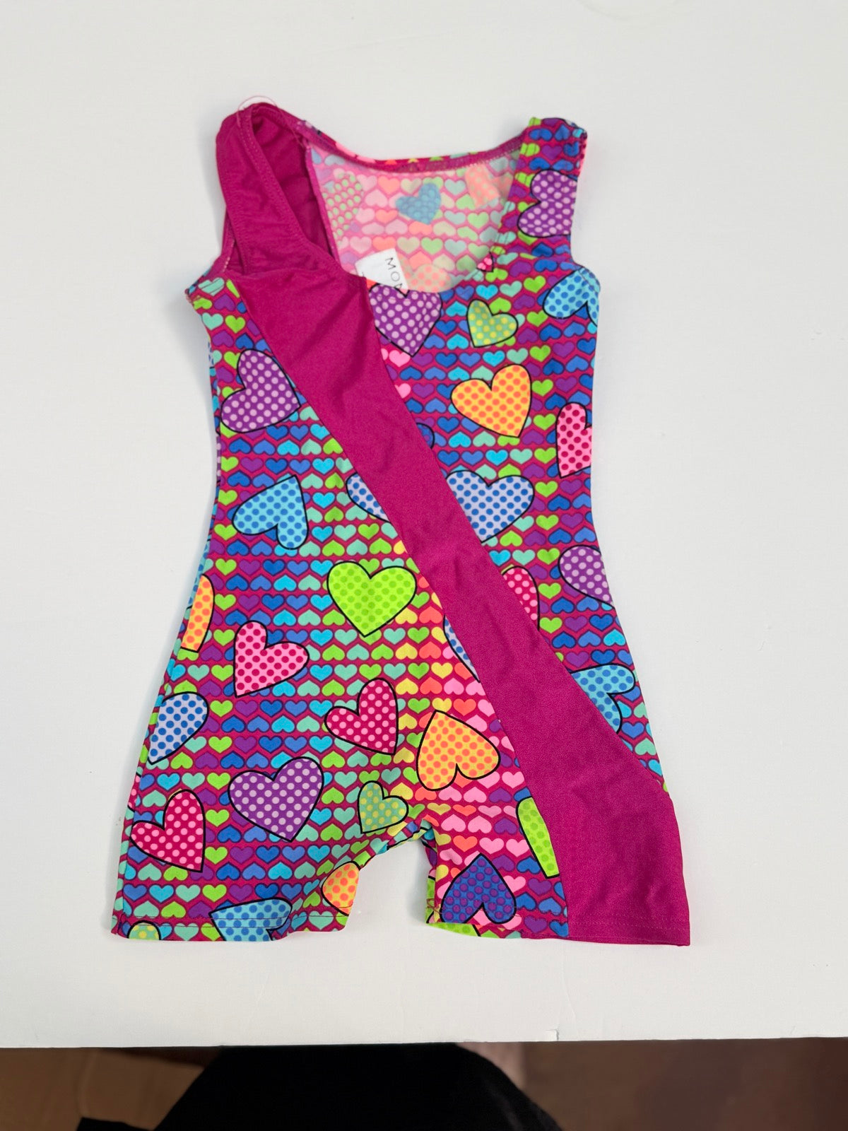 Mondor Heart Print Biketard Size 6X-7