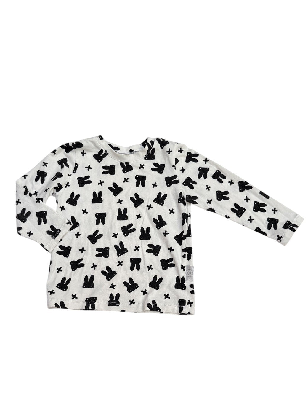 Ole Design Bunny Print Long Sleeve Top 2Y