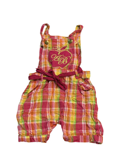 Apple Bottoms Plaid Shortall Romper 12M