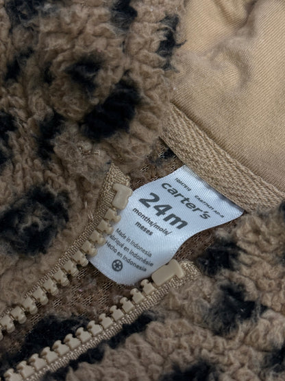 Carter's Leopard Sherpa Hoodie Jacket 24m