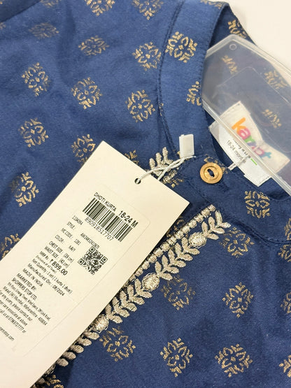 NWT - Karrot Boys Navy Dhoti Kurta Set 18-24M