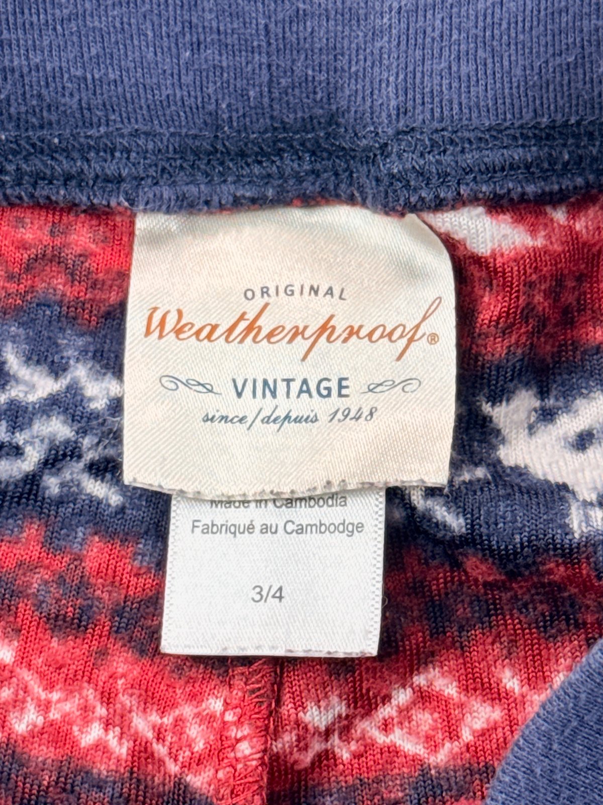 Weatherproof Vintage Fair Isle Fleece Joggers Size 3/4