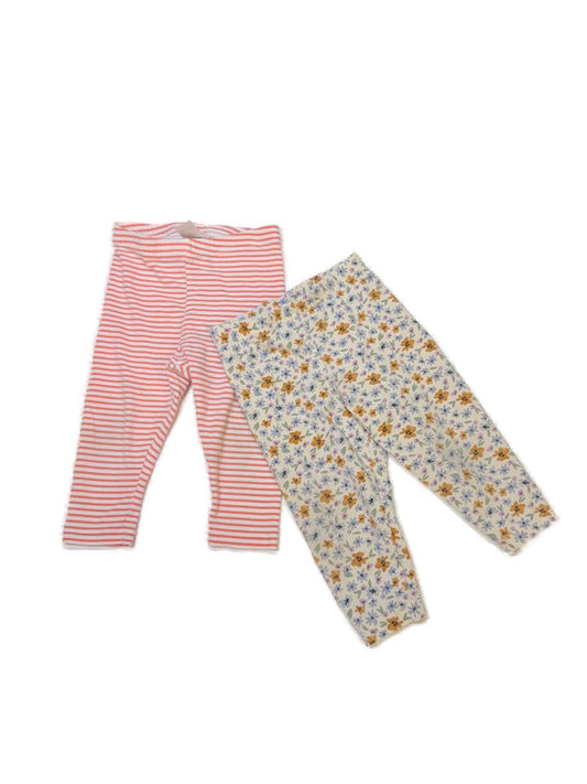 Carter's Floral Stripe Leggings 2-Pack 12m