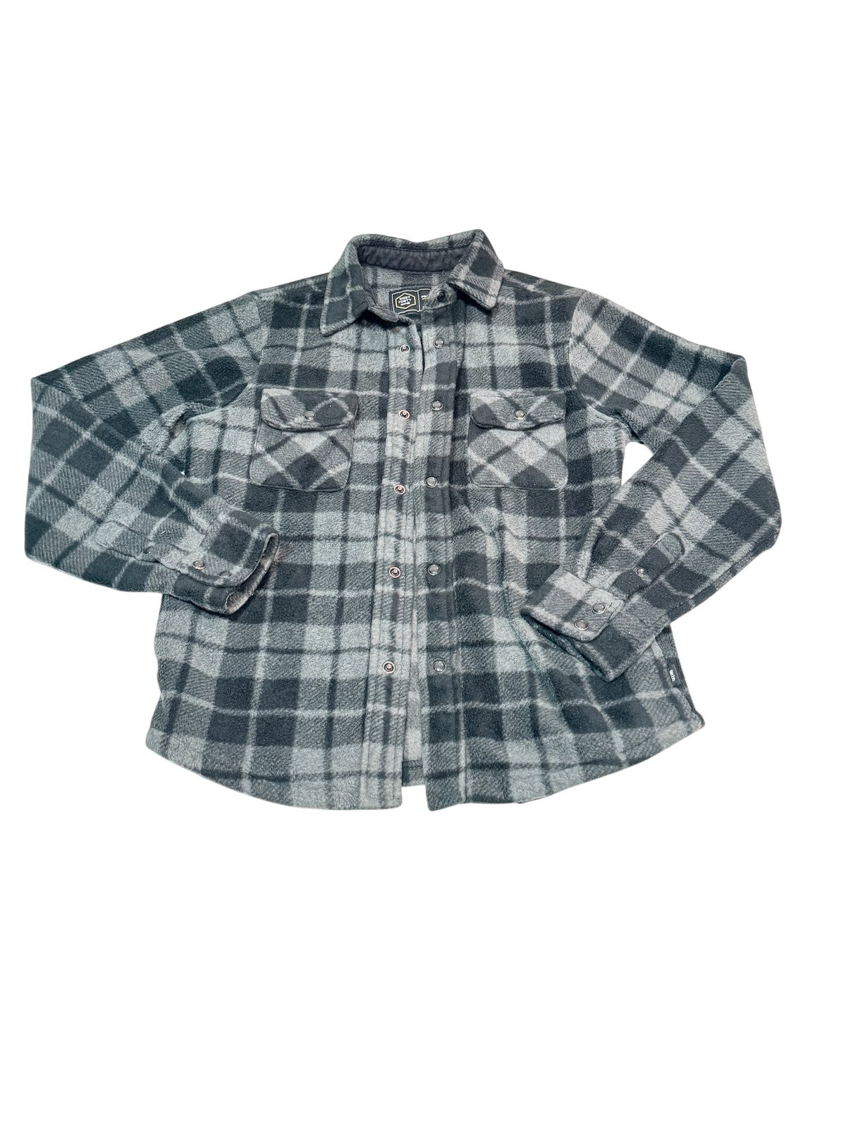 West Forty Nine Gray Plaid Fleece Jacket 7/8