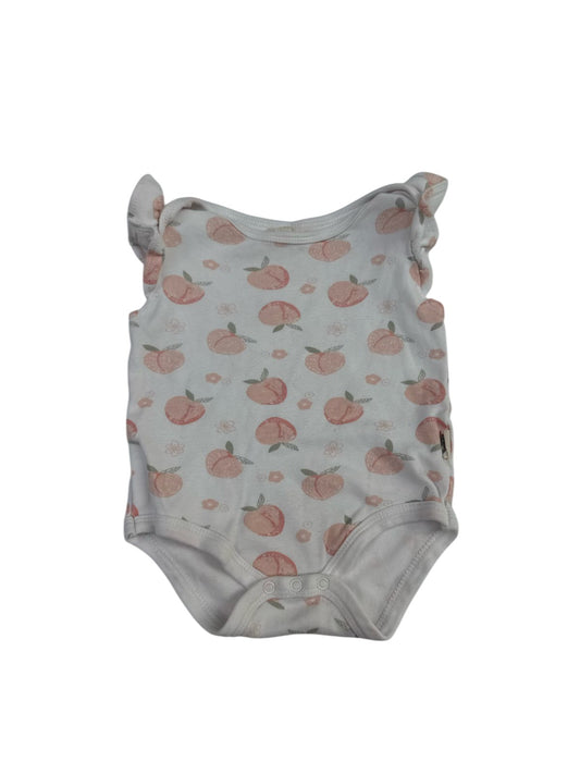 Rabbit + Bear Organic Peach Print Onesie 6-9M