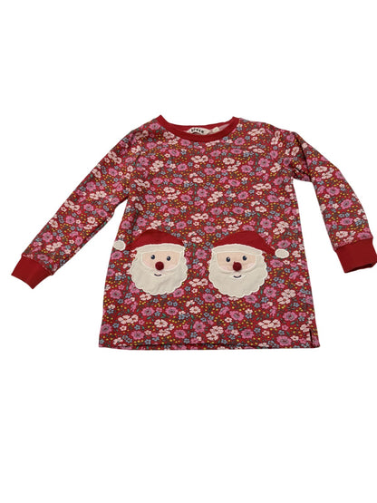 Mini Boden Santa Floral Sweatshirt Dress 5-6Y