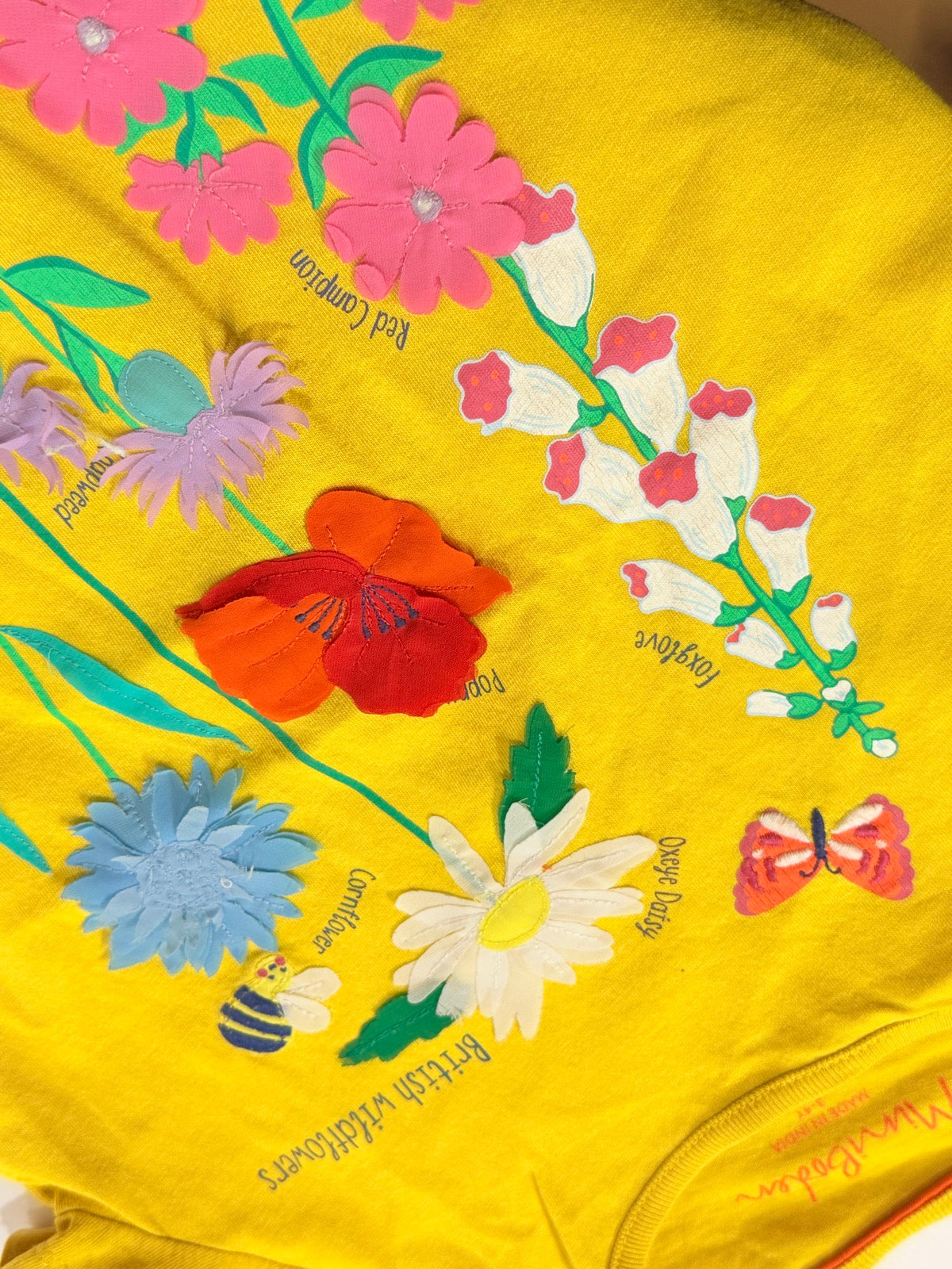 Mini Boden British Wildflowers Shirt Size 3-4Y