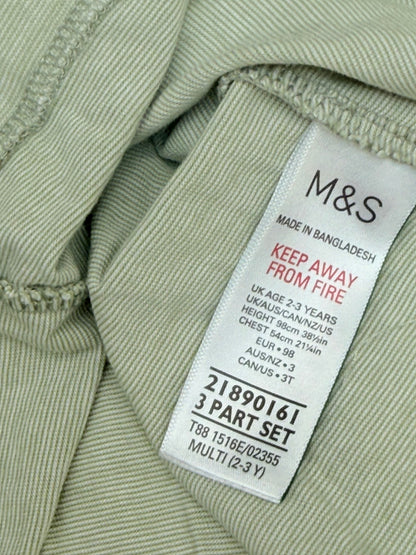 M&S Originals Green T-Shirt 2-3Y