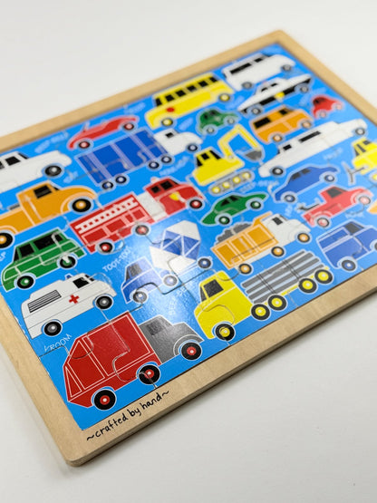 Melissa & Doug Vehicles Wooden Tray Puzzle
