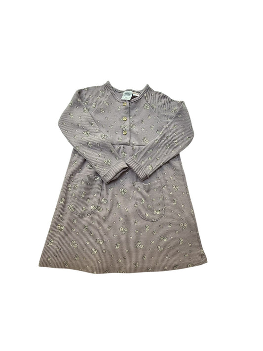 Zara Floral Ribbed Dress Size 3-4Y