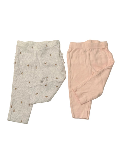 Carter's Pink Gray Ruffle Leggings Set 6m