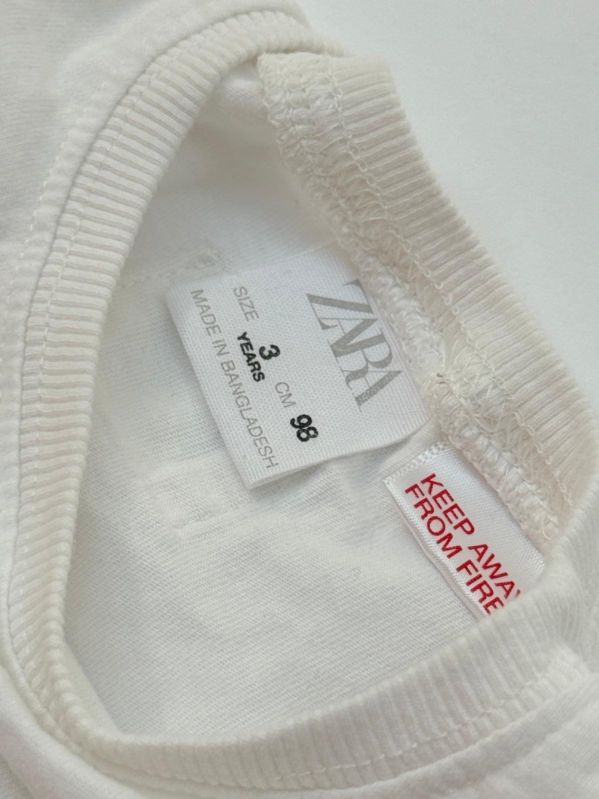 Zara White T-Shirt 1-3y Years