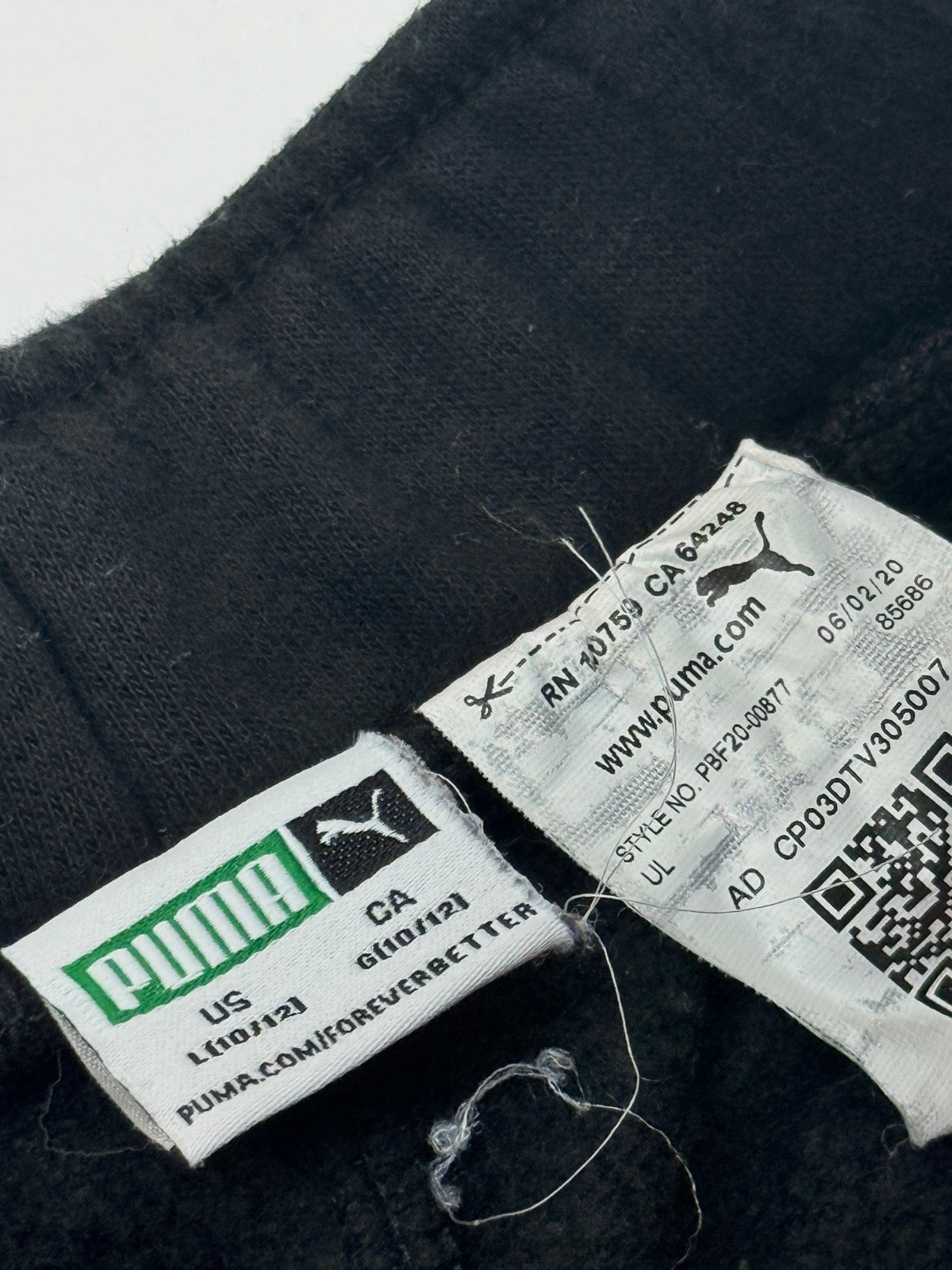 Puma Black Sweatpants Girls Size 10-12