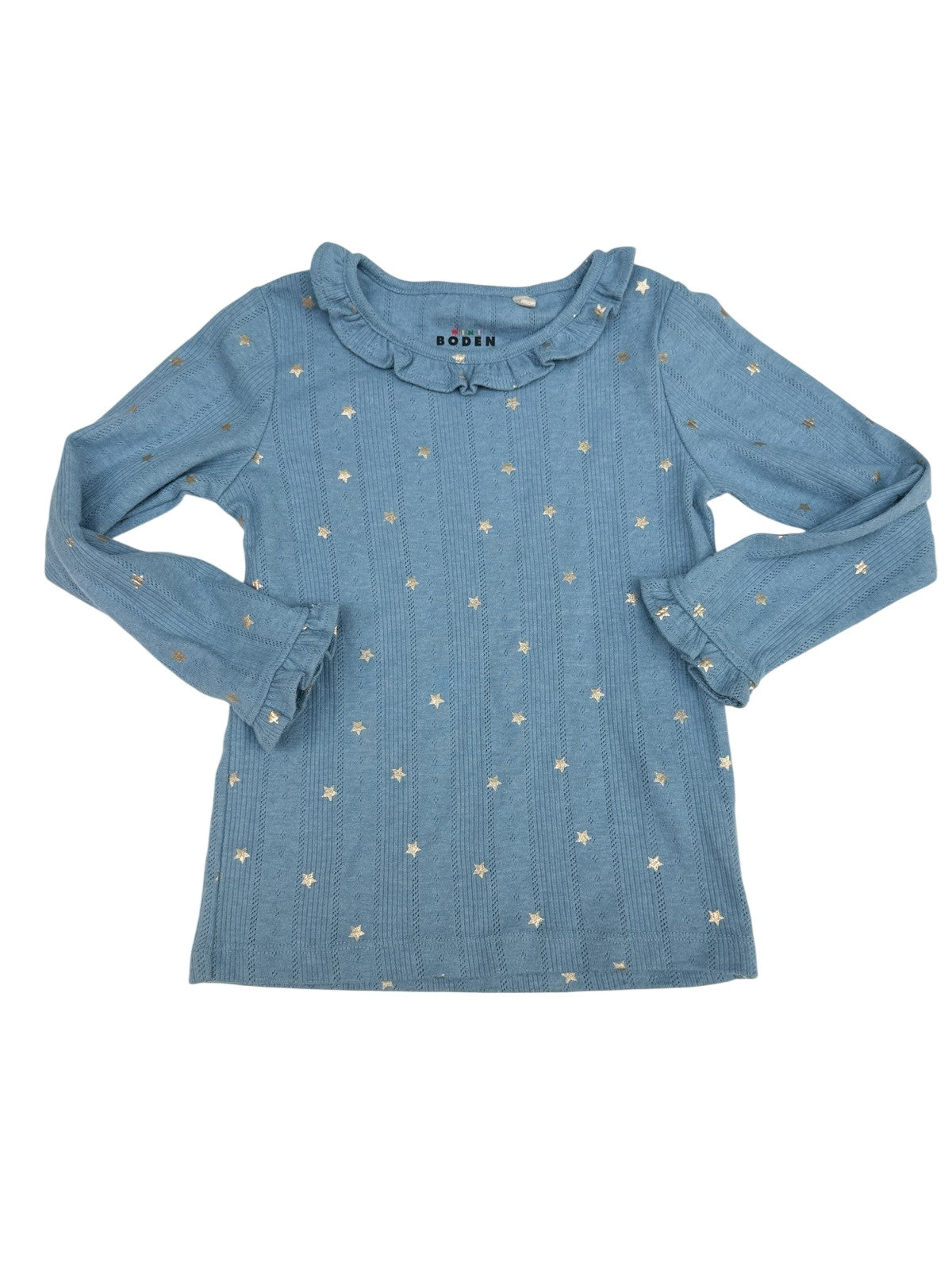 Mini Boden Blue Star Long Sleeve Top 5-6y