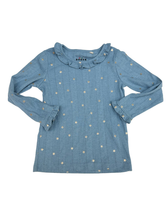 Mini Boden Blue Star Long Sleeve Top 5-6y