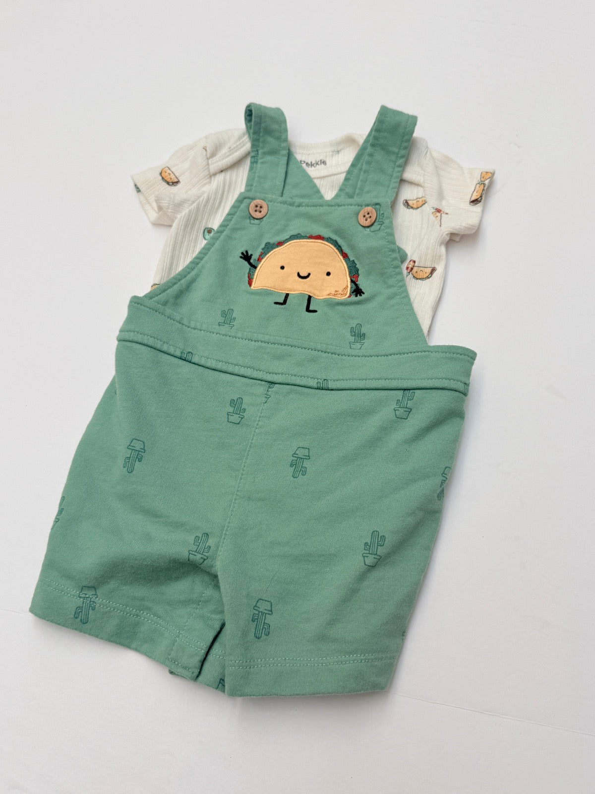 Pekkle Taco Overalls & Bodysuit Set 6M