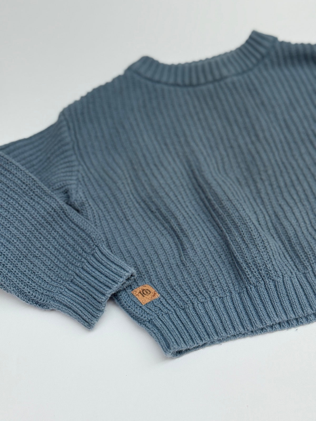 Ten Tree Blue Chunky Ribbed Knit Kids Sweater 12-18M
