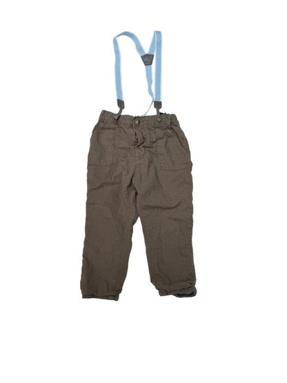 H&M Brown Suspender Pants 2T