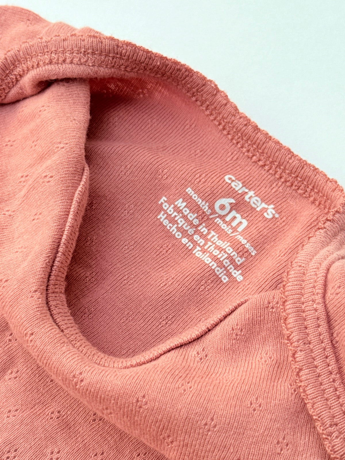 Carter's Pink Long Sleeve Bodysuit 6m