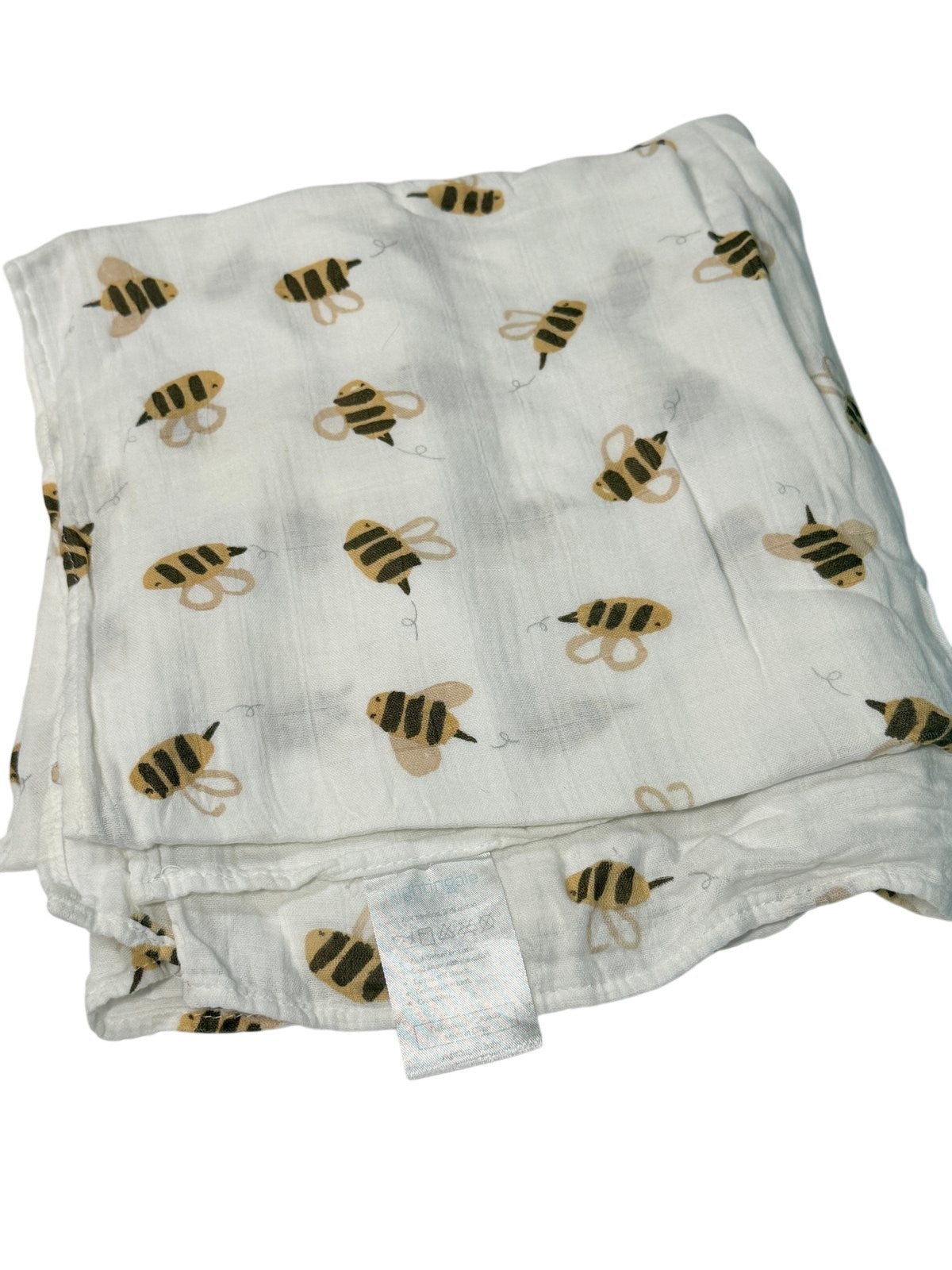 Nightingale Bee Print Muslin Swaddle Blanket