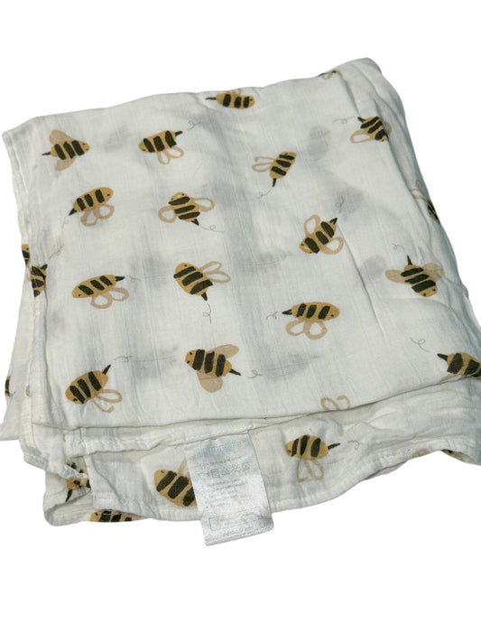 Nightingale Bee Print Muslin Swaddle Blanket