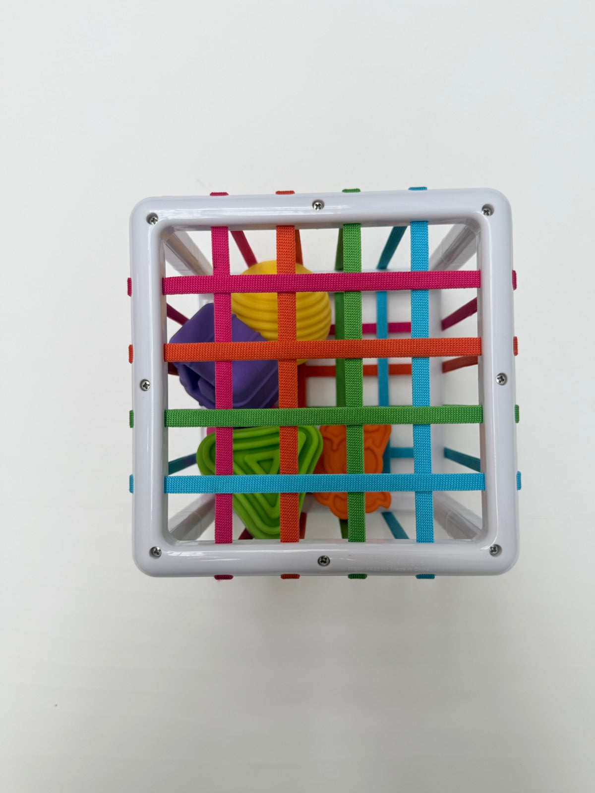 Elastic Band Shape Sorter Sensory Cube Toy