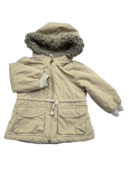 H&M Beige Hooded Parka Jacket 12-18M