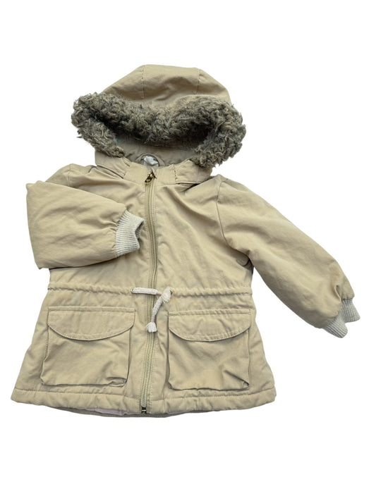 H&M Beige Hooded Parka Jacket 12-18M